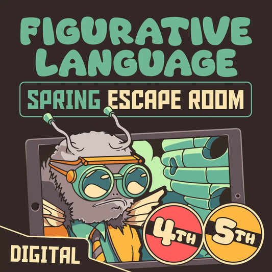 Digital spring figurative language escape room for 4th and 5th grade, with the theme "Puzzle Punks: Beehive Blitz."