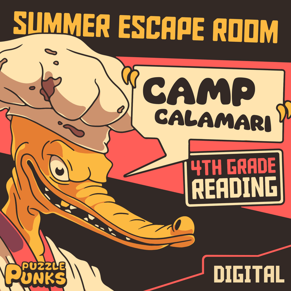 Digital summer escape room for 4th grade reading comprehension puzzle