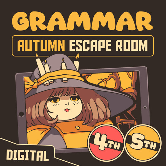 Puzzle Punks fall escape room covering 4th and 5th grade grammar skills, entitled "The Hasty Harvest."