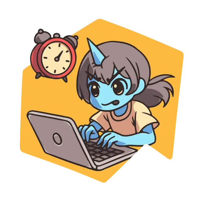 A student playing Puzzle Punks, with a timer hovering above.