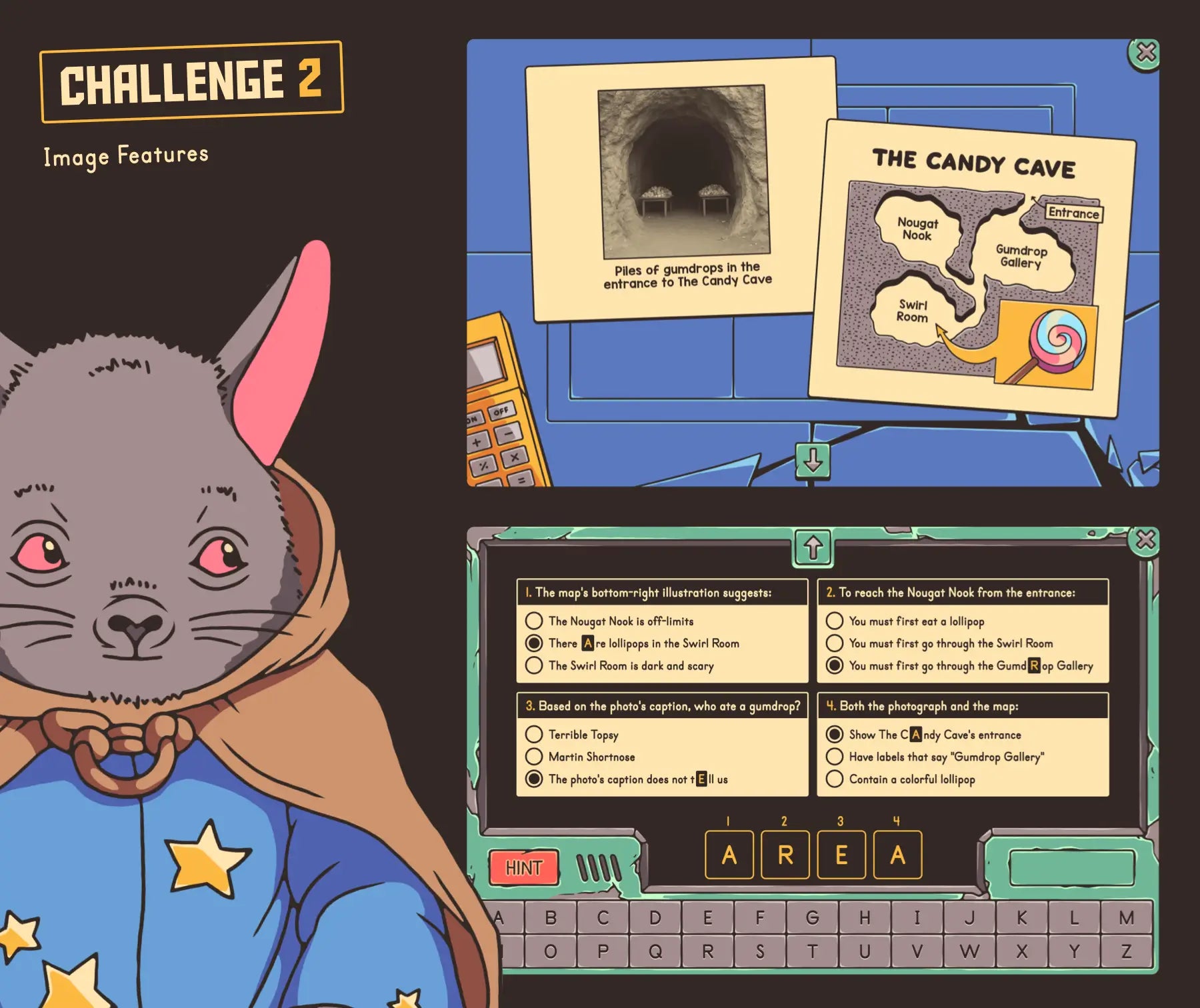 Virtual reading activity focused on image features: diagrams, illustrations, maps, photographs, captions, and more.
